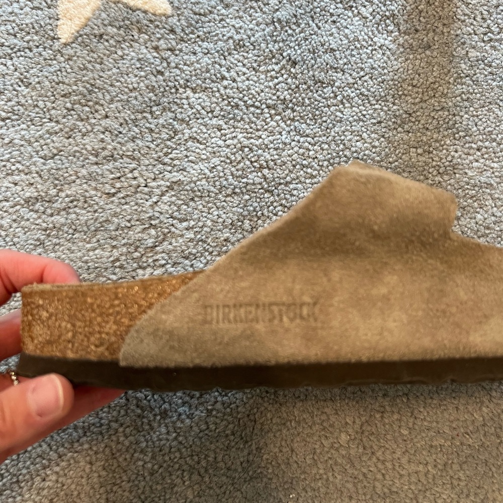 Birkenstock Arizona Suede Leather Taupe Sandals - Picture 5 of 6